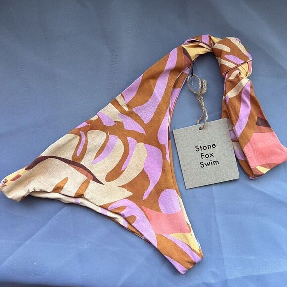 Stone Fox Swim x Free People June Bikini Bottom in Tropic Print NWT Small - Picture 3 of 5